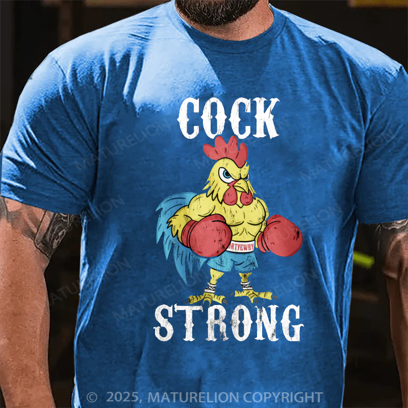 Maturelion Men's T-Shirt Boxing Chicken Cck Strong Cotton T-Shirt