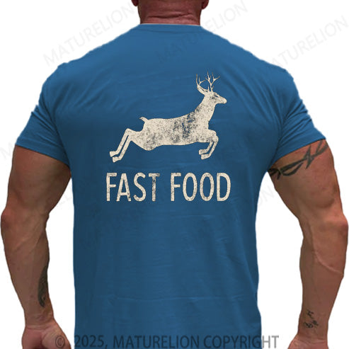 Maturelion Men's T-shirt Fast Food Cotton T-shirt