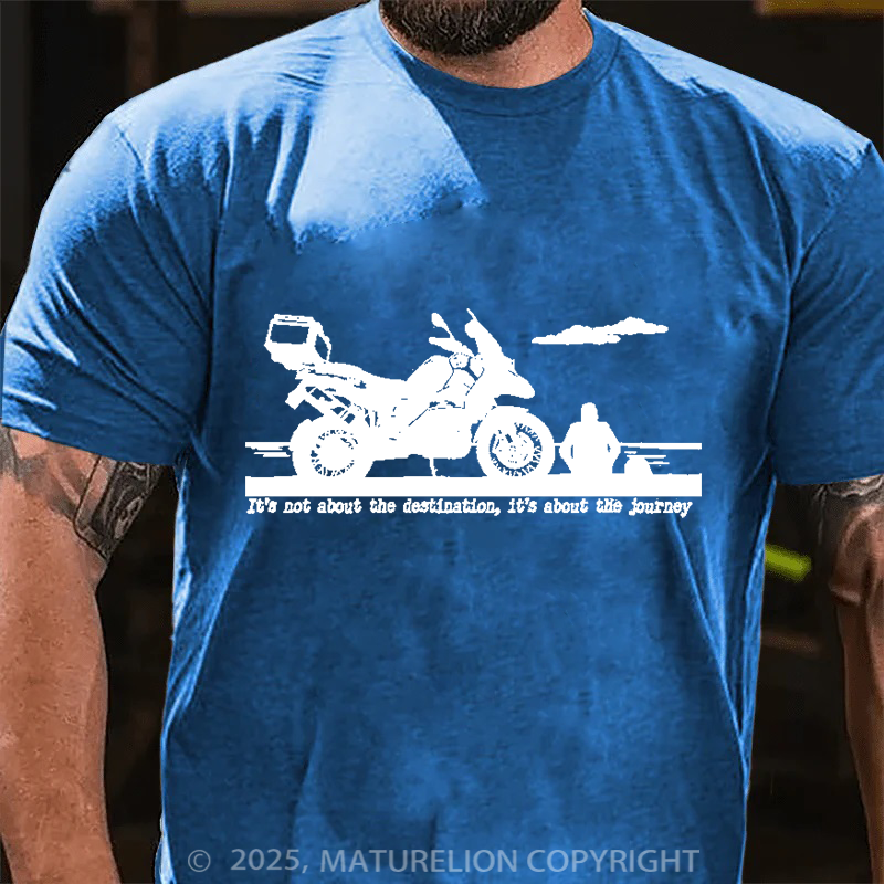 Maturelion Men's T-Shirt Moto Adventure Cotton T-Shirt
