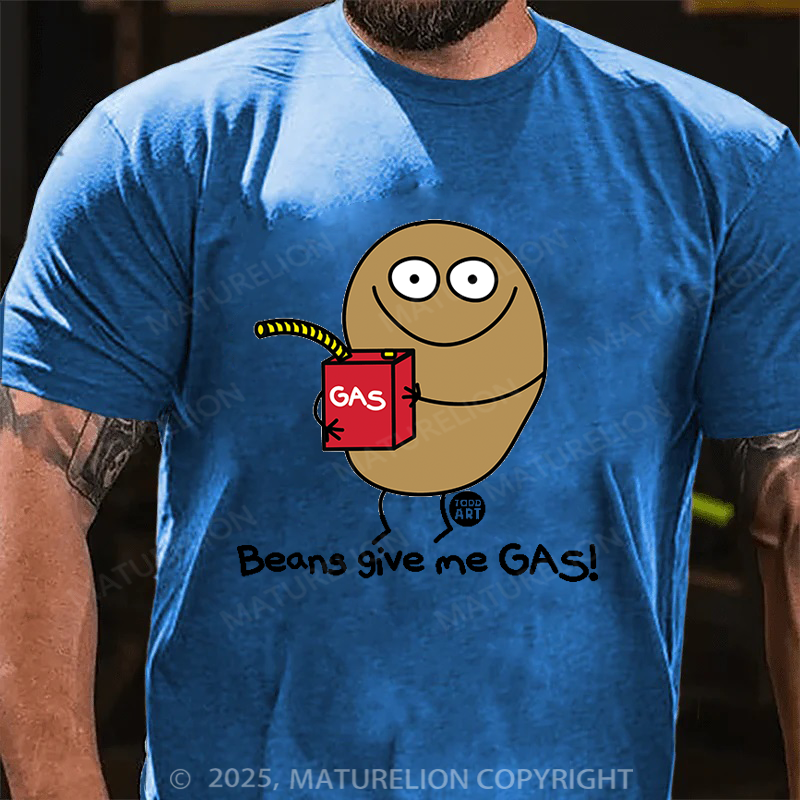 Maturelion Men's T-Shirt Beans Give Me Gas Cotton T-shirt