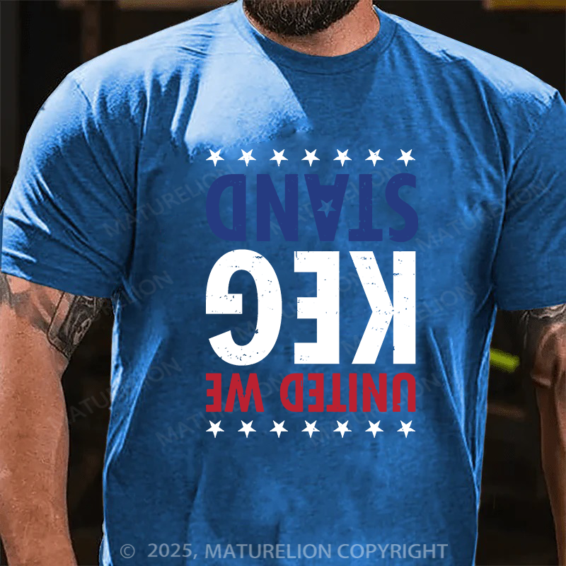 Maturelion Men's T-shirt United We Keg Stand Cotton T-shirt
