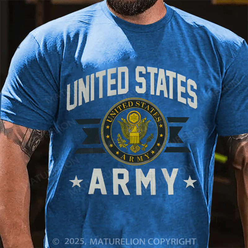 Maturelion Men's T-shirt vintage inspired Army distressed Cotton T-shirt