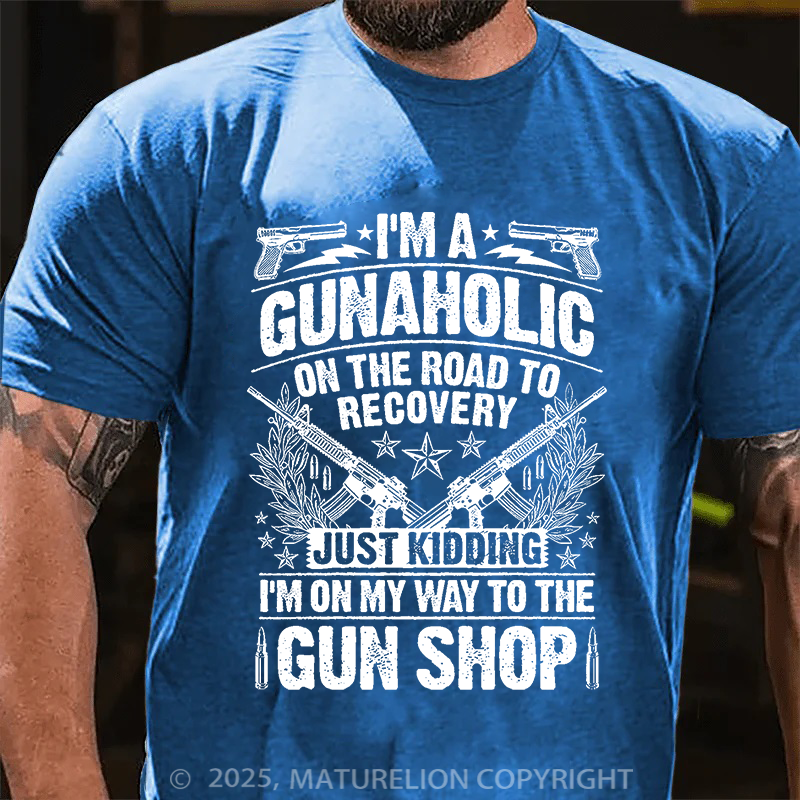 Maturelion Men's T-Shirt Gunaholic Cotton T-Shirt