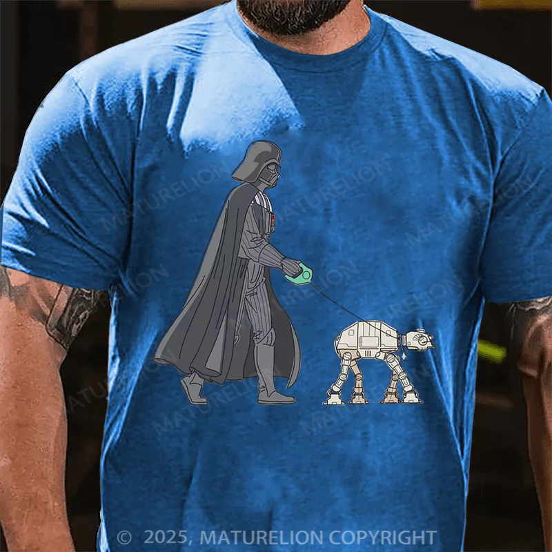 Maturelion Men's T-Shirt Darth Vader AT-AT Walker Cotton T-Shirt