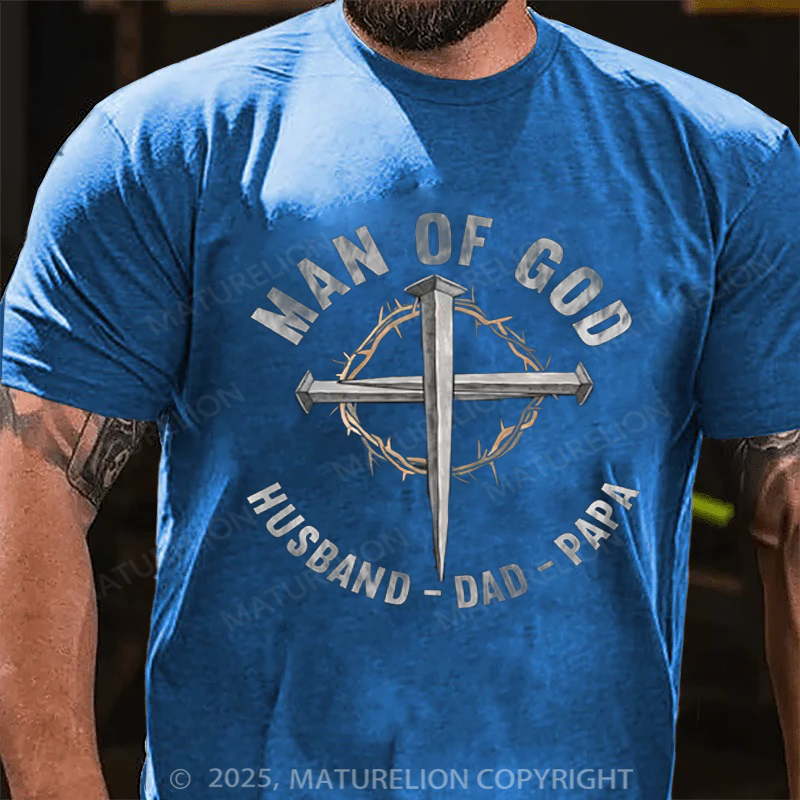 Maturelion Men's T-shirt Man Of God Father's Day T-shirt
