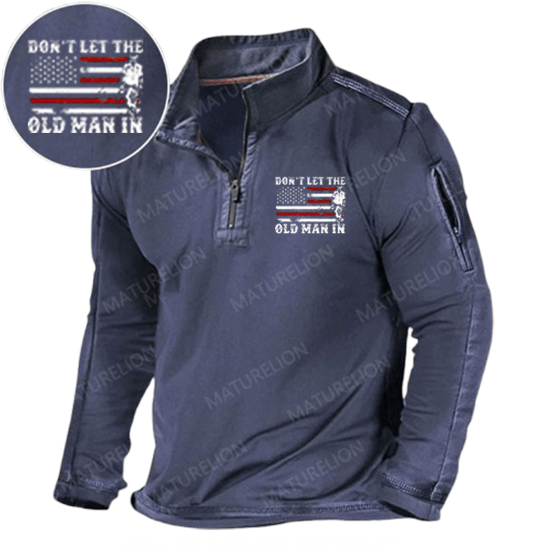Maturelion Men's Henley Shirt Don't Let The Old Man In Henley Shirt Henley Shirt