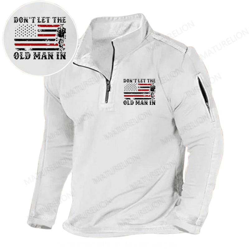 Maturelion Men's Henley Shirt Don't Let The Old Man In Henley Shirt Henley Shirt