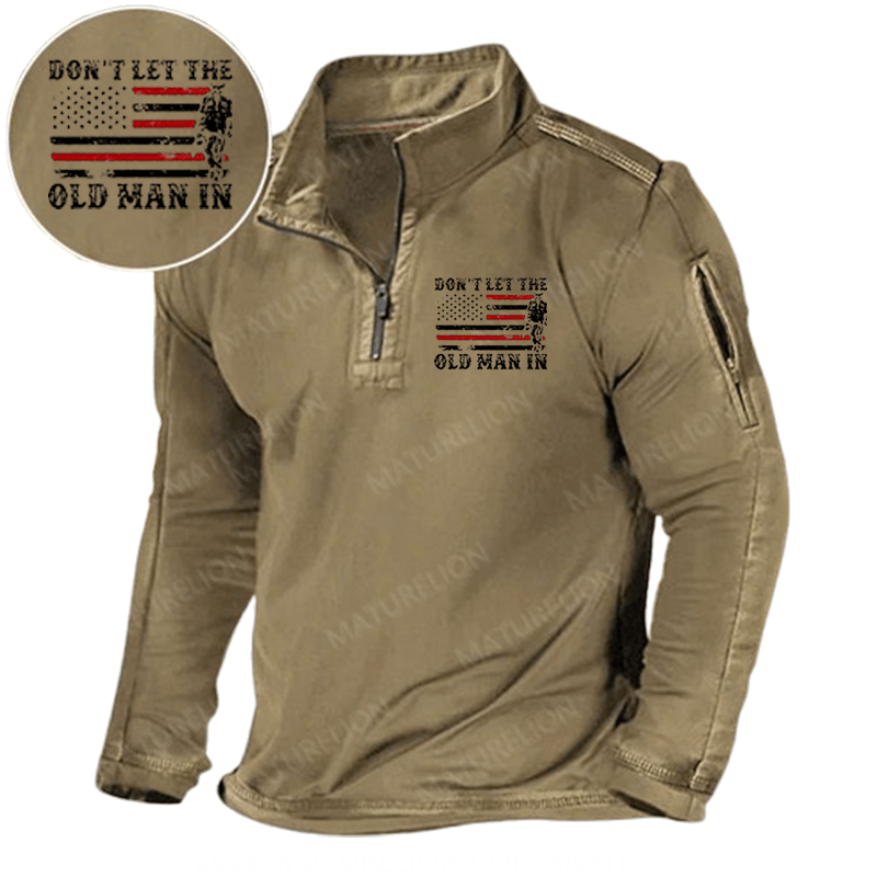 Maturelion Men's Henley Shirt Don't Let The Old Man In Henley Shirt Henley Shirt