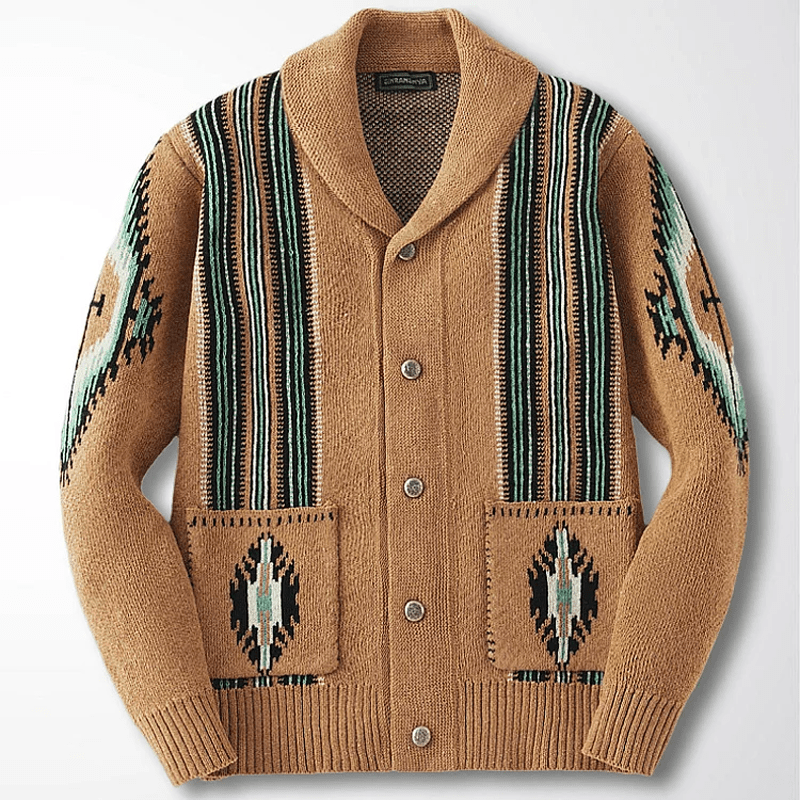 Maturelion Vintage Lapel Sweater Cardigan