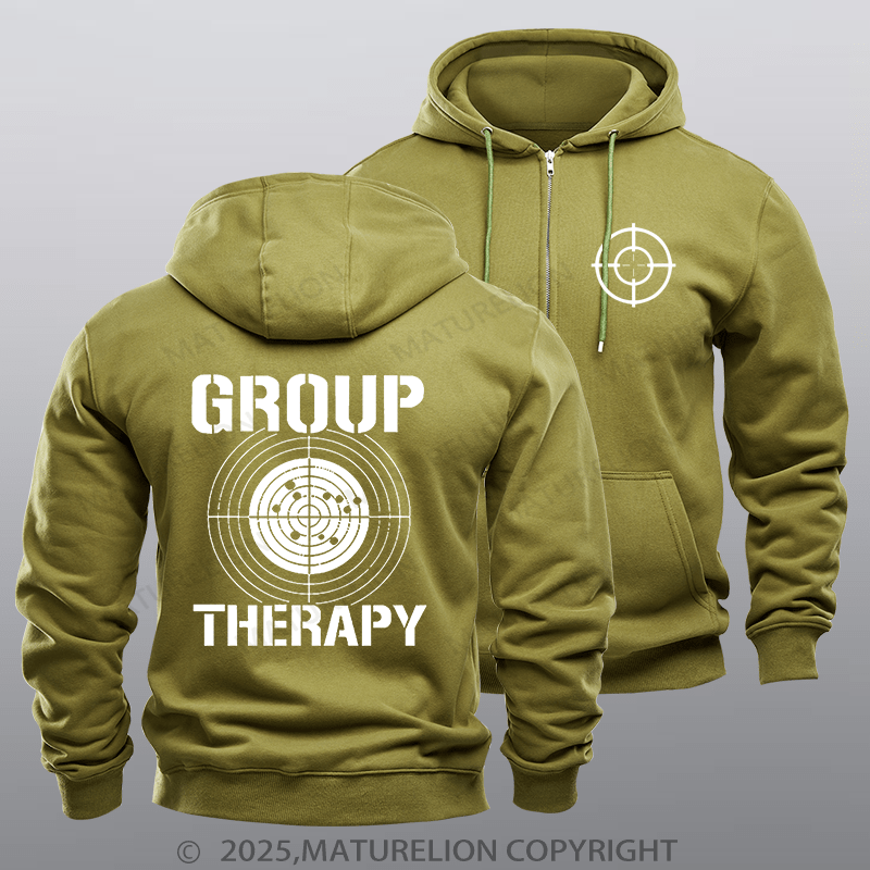 Maturelion Men's Hoodie Group Therapy Zipper Hoodie