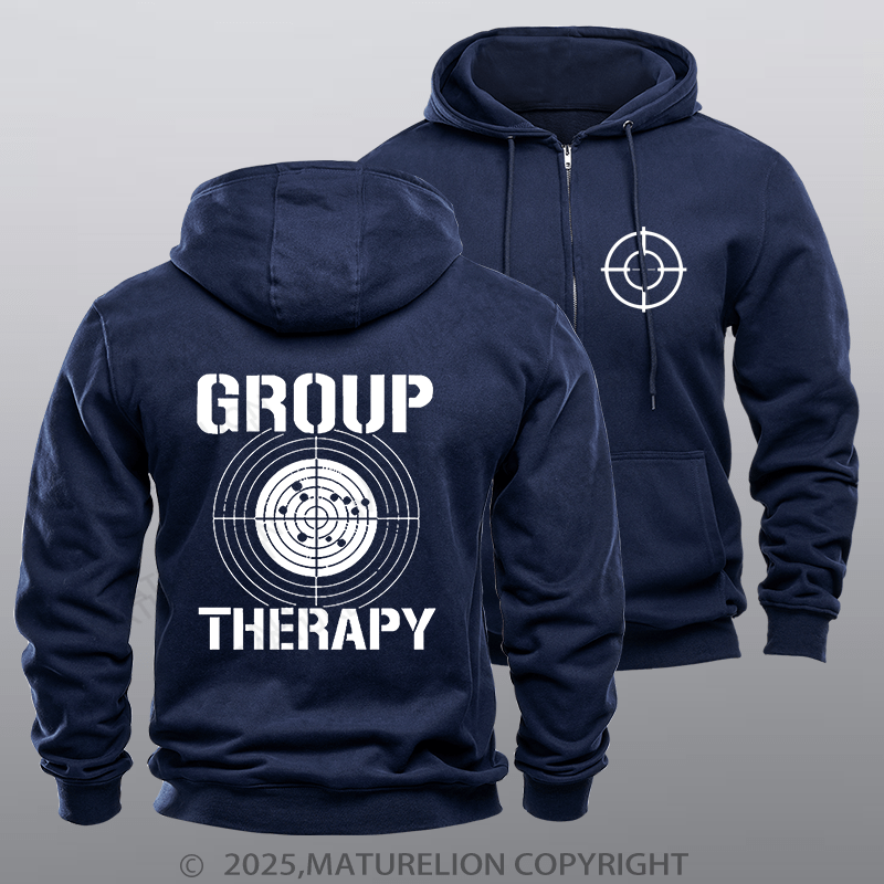 Maturelion Men's Hoodie Group Therapy Zipper Hoodie