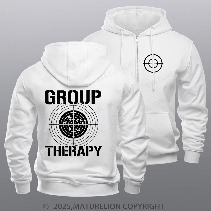 Maturelion Men's Hoodie Group Therapy Zipper Hoodie
