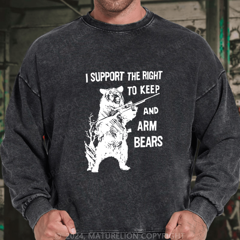 Maturelion Men's Sweatshirt I Support The Right Custom Washed Sweatshirt