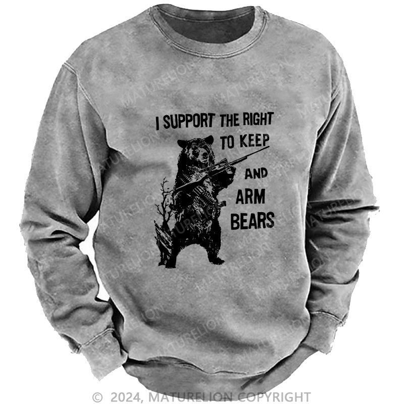 Maturelion Men's Sweatshirt I Support The Right Custom Washed Sweatshirt