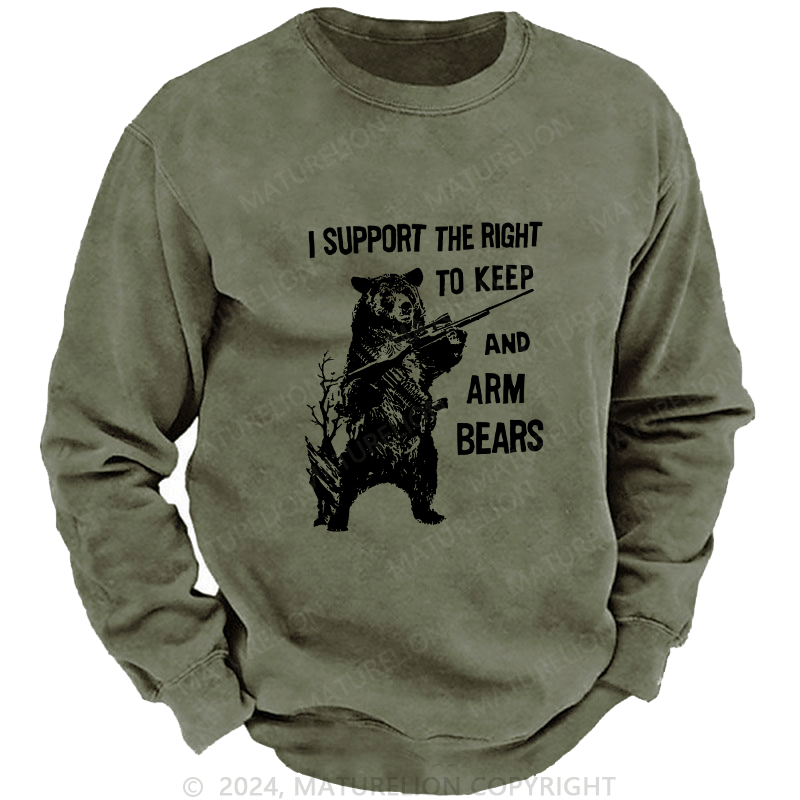 Maturelion Men's Sweatshirt I Support The Right Custom Washed Sweatshirt