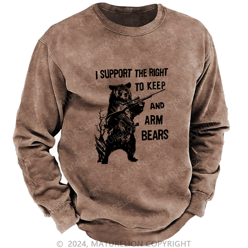 Maturelion Men's Sweatshirt I Support The Right Custom Washed Sweatshirt