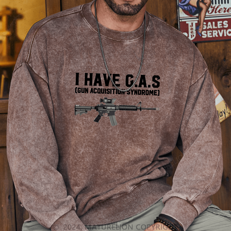 Maturelion Men's Sweatshirt I HAVE C.A.S Custom Washed Sweatshirt