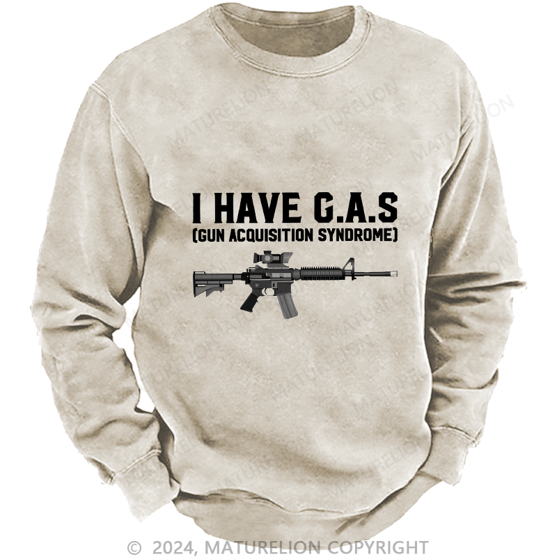 Maturelion Men's Sweatshirt I HAVE C.A.S Custom Washed Sweatshirt