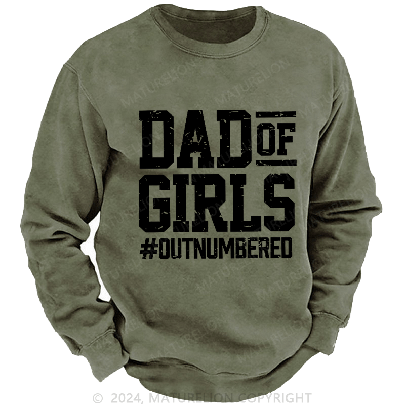 Maturelion Men's Sweatshirt Dad of Girls Sweatshirt