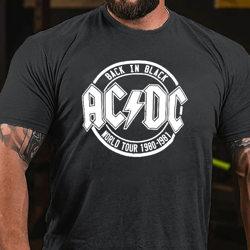 Maturelion Popfunk Classic AC/DC Tour Emblem Graphic T-Shirt