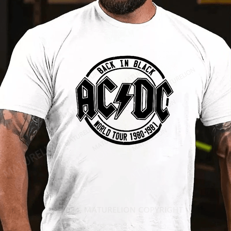 Maturelion Popfunk Classic AC/DC Tour Emblem Graphic T-Shirt
