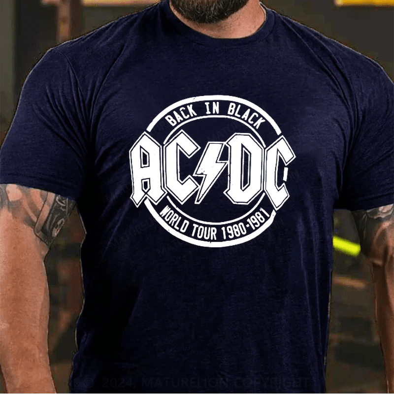 Maturelion Popfunk Classic AC/DC Tour Emblem Graphic T-Shirt