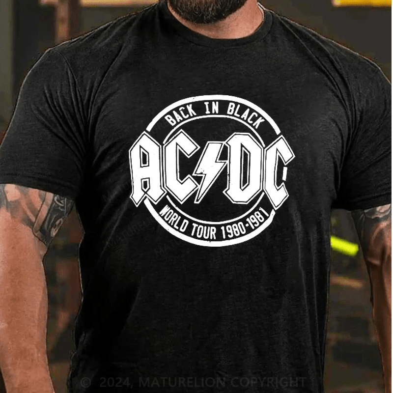 Maturelion Popfunk Classic AC/DC Tour Emblem Graphic T-Shirt