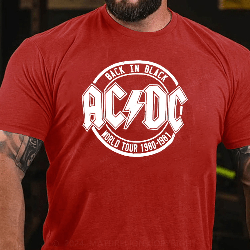 Maturelion Popfunk Classic AC/DC Tour Emblem Graphic T-Shirt