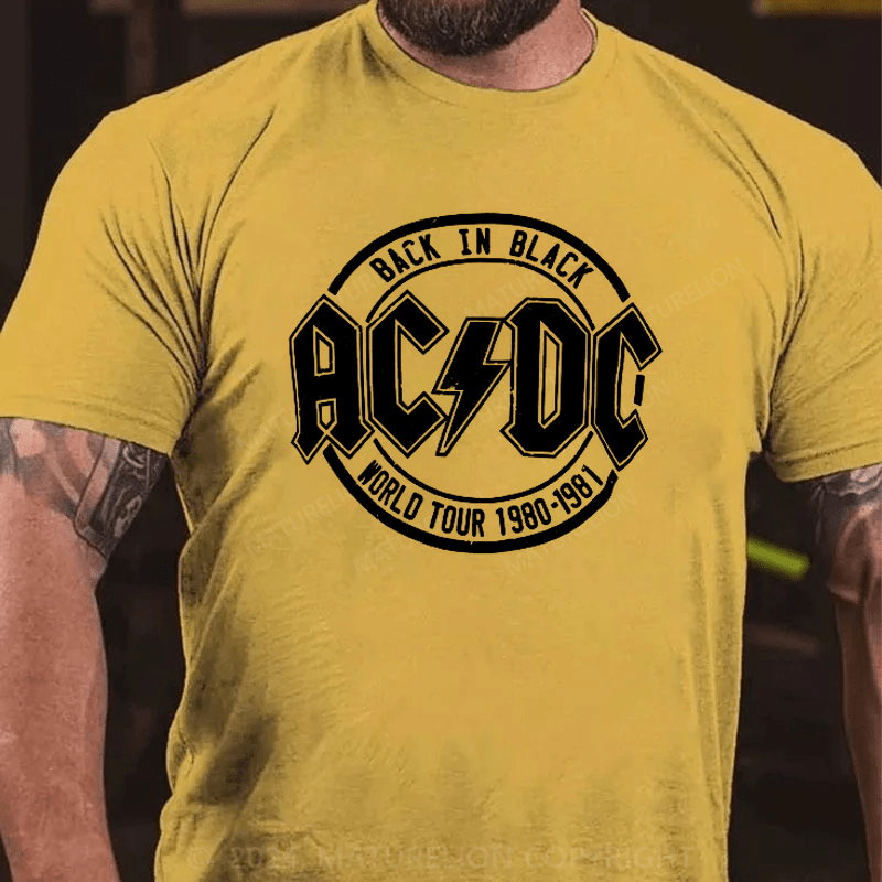 Maturelion Popfunk Classic AC/DC Tour Emblem Graphic T-Shirt