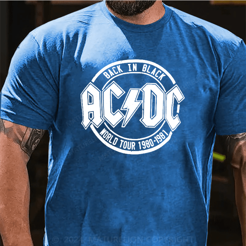 Maturelion Popfunk Classic AC/DC Tour Emblem Graphic T-Shirt