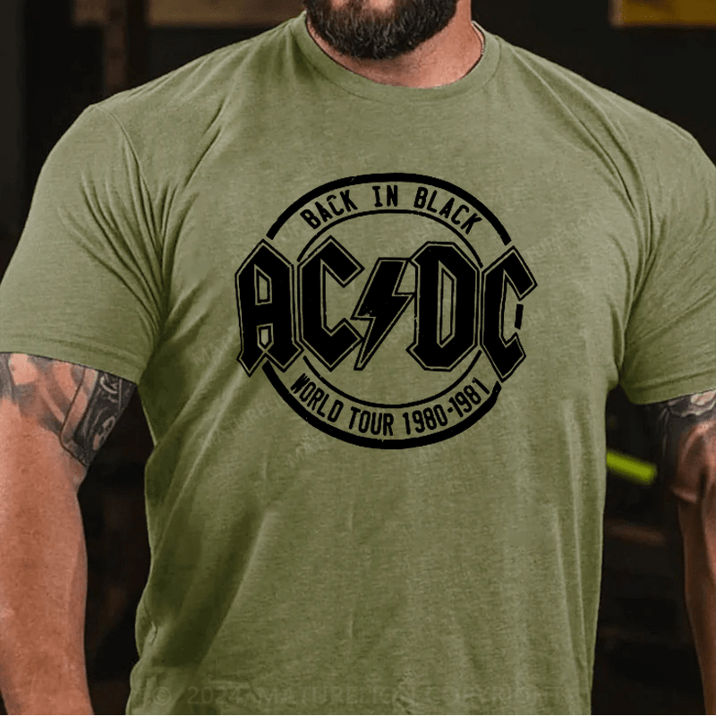 Maturelion Popfunk Classic AC/DC Tour Emblem Graphic T-Shirt