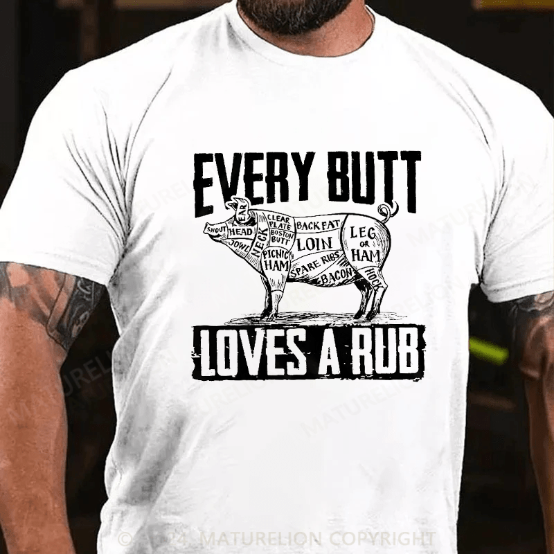 Maturelion Men's BBQ Pork Butt Rub Funny Tee Shirt