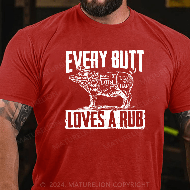 Maturelion Men's BBQ Pork Butt Rub Funny Tee Shirt