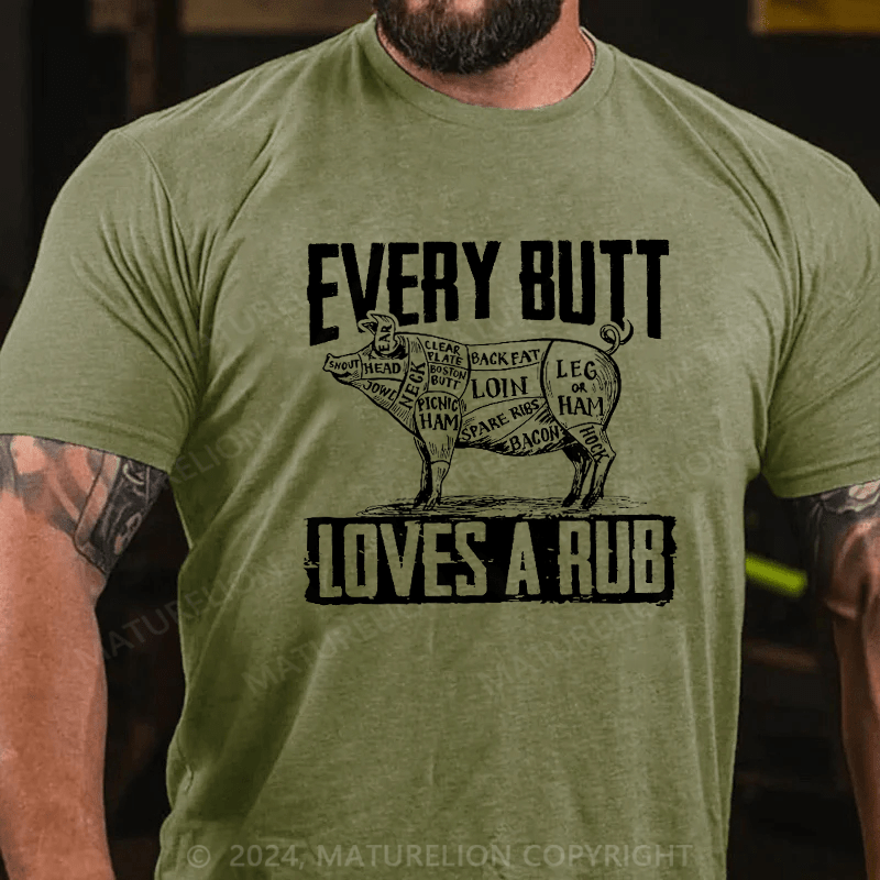 Maturelion Men's BBQ Pork Butt Rub Funny Tee Shirt