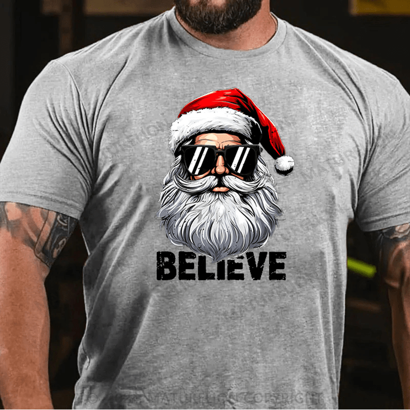 Maturelion Santa Believe Quote Christmas T-Shirt