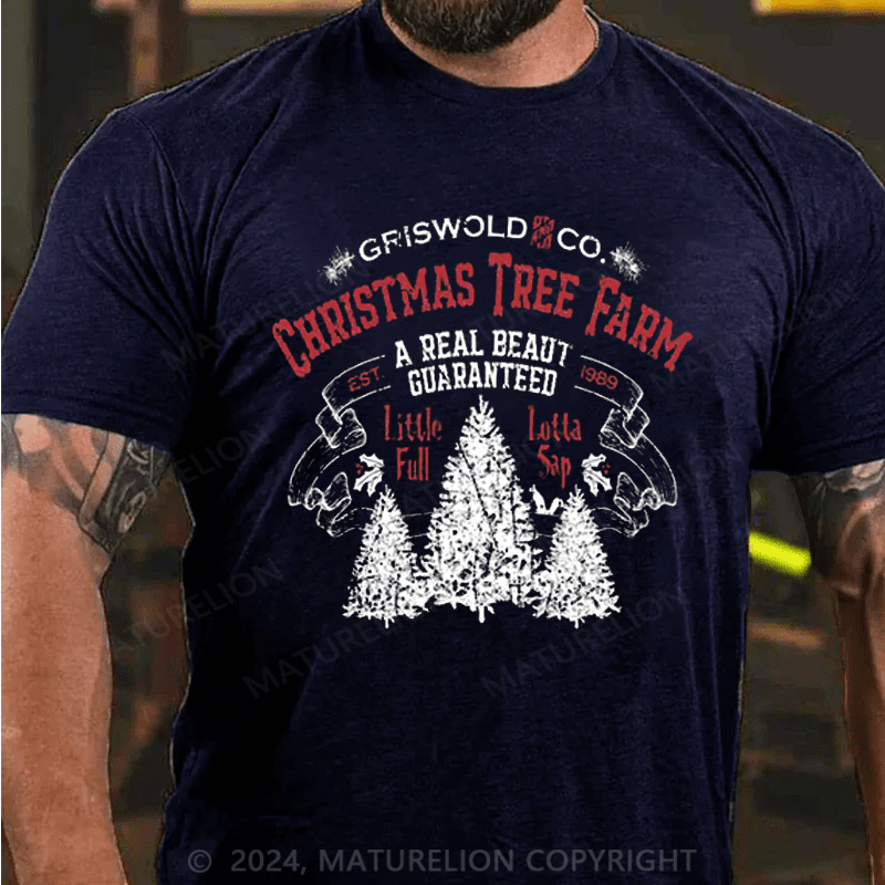 Maturelion Christmas Tree Farm Funny Christmas T-shirt