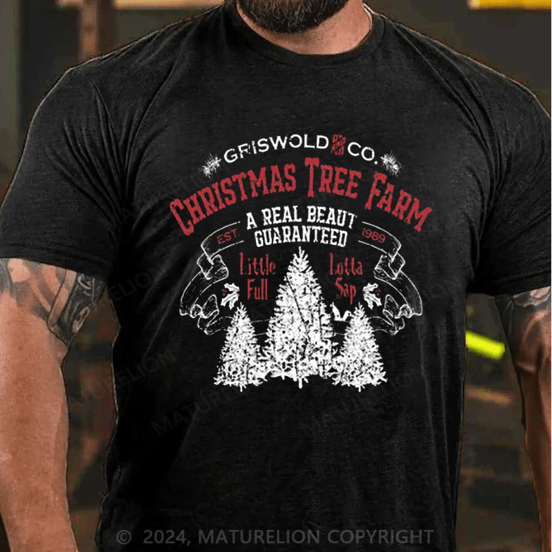 Maturelion Christmas Tree Farm Funny Christmas T-shirt