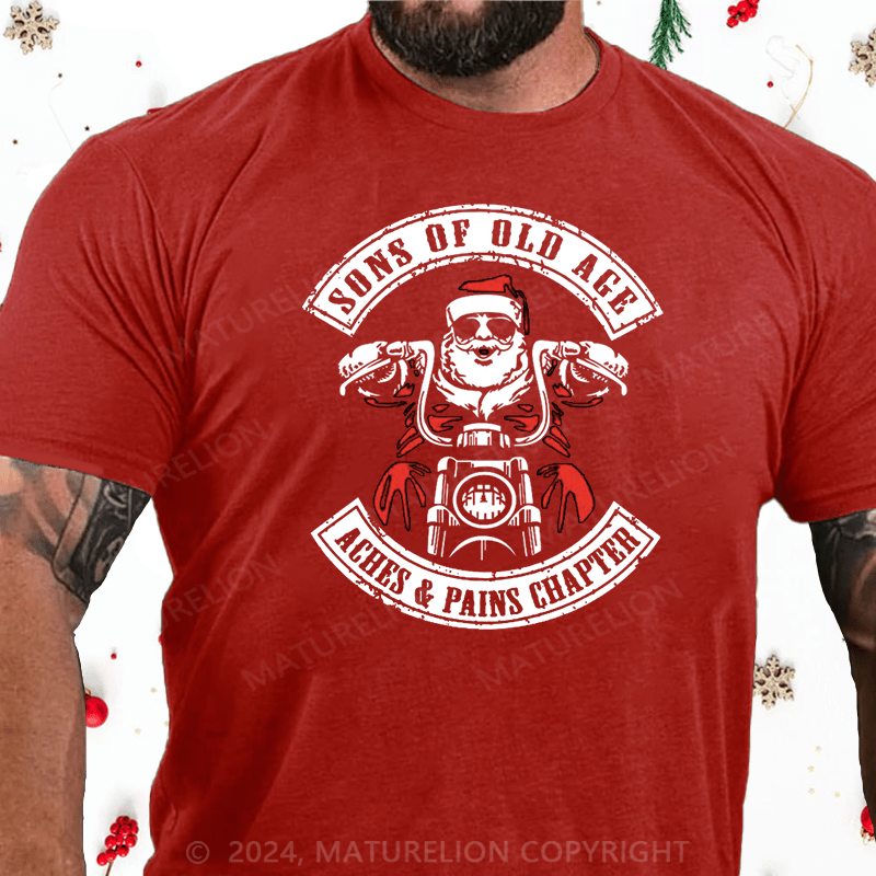 Matuerlion Christmas T-Shirt Sons Of Old Age Aches And Pain Chapter Cotton T-shirt