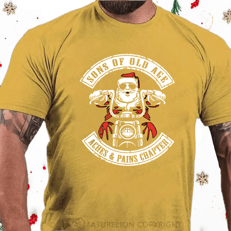 Matuerlion Christmas T-Shirt Sons Of Old Age Aches And Pain Chapter Cotton T-shirt