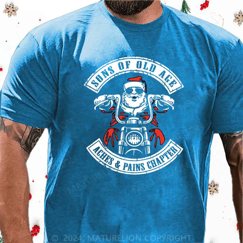 Matuerlion Christmas T-Shirt Sons Of Old Age Aches And Pain Chapter Cotton T-shirt