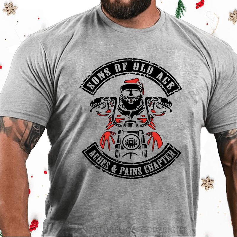 Matuerlion Christmas T-Shirt Sons Of Old Age Aches And Pain Chapter Cotton T-shirt