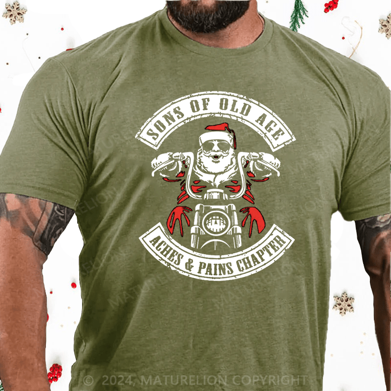 Matuerlion Christmas T-Shirt Sons Of Old Age Aches And Pain Chapter Cotton T-shirt