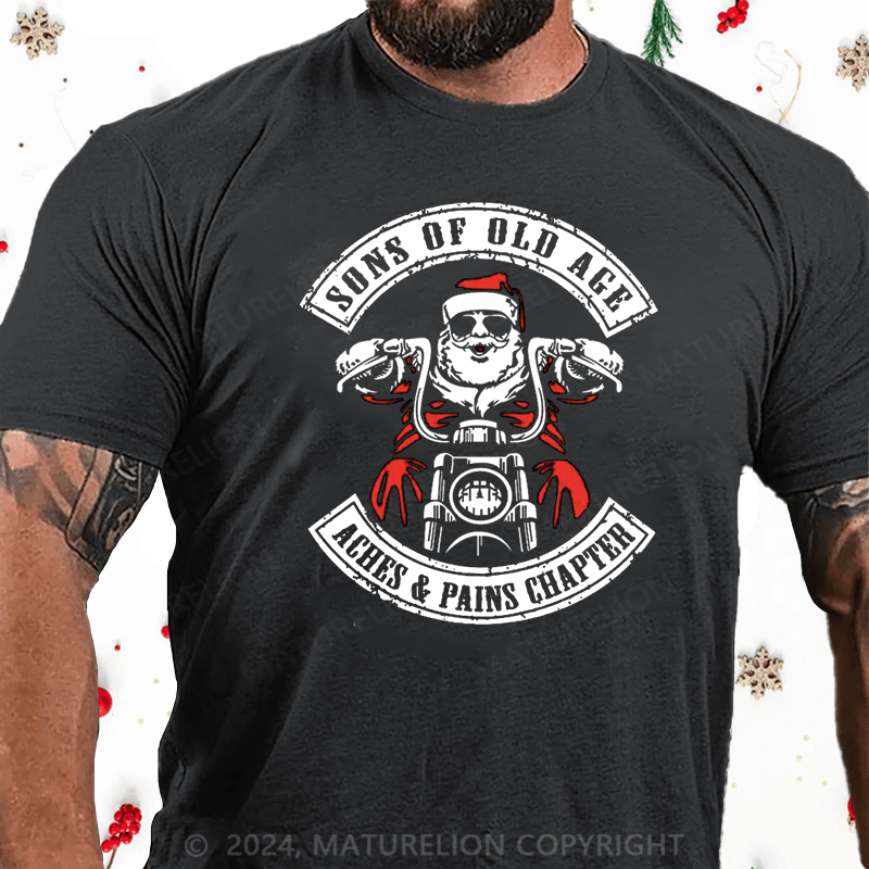 Matuerlion Christmas T-Shirt Sons Of Old Age Aches And Pain Chapter Cotton T-shirt