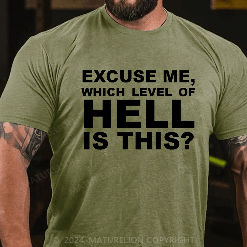Matuerlion Excuse Me, Which Level Of Hell Is This? T-Shirt