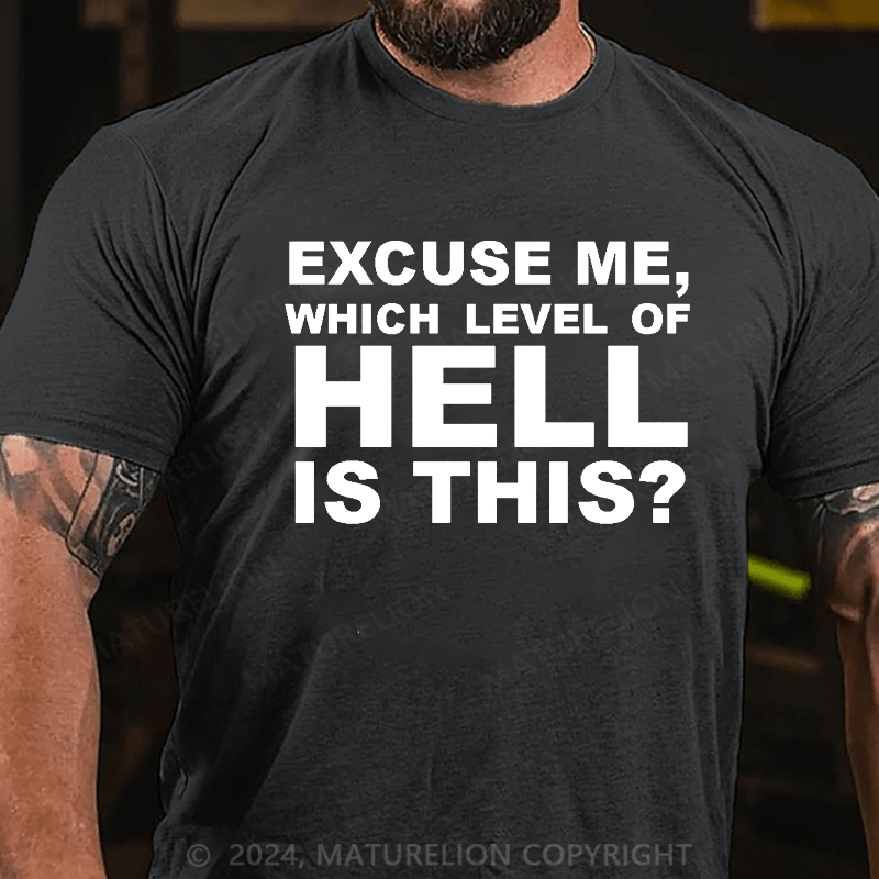 Matuerlion Excuse Me, Which Level Of Hell Is This? T-Shirt