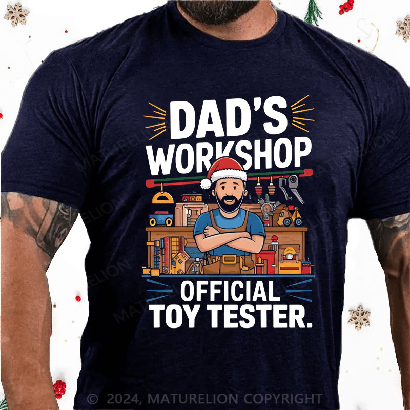 Maturelion Christmas T-Shirt Dad's Workshop T-Shirt