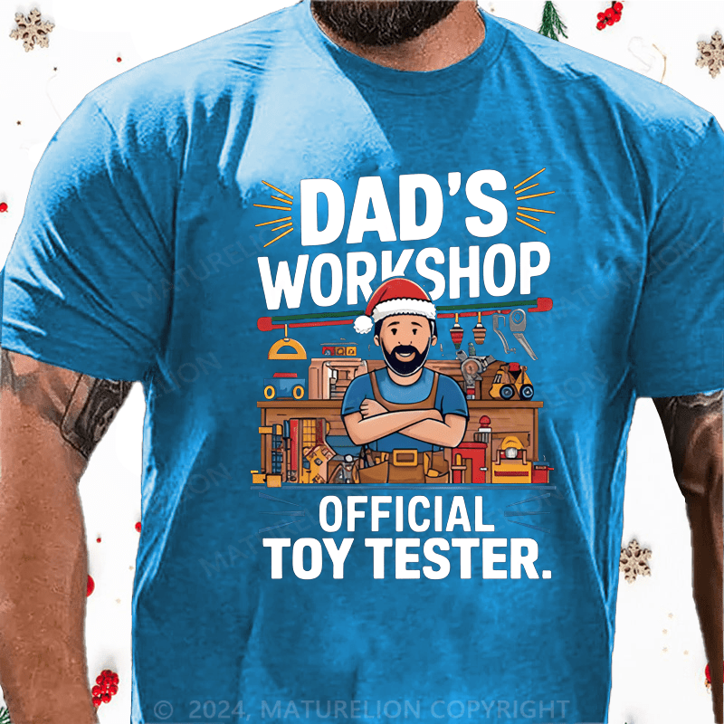 Maturelion Christmas T-Shirt Dad's Workshop T-Shirt