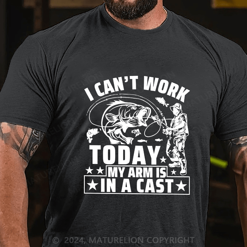 Maturelion Men's T-Shirt I Can't Work Today Cotton T-Shirt