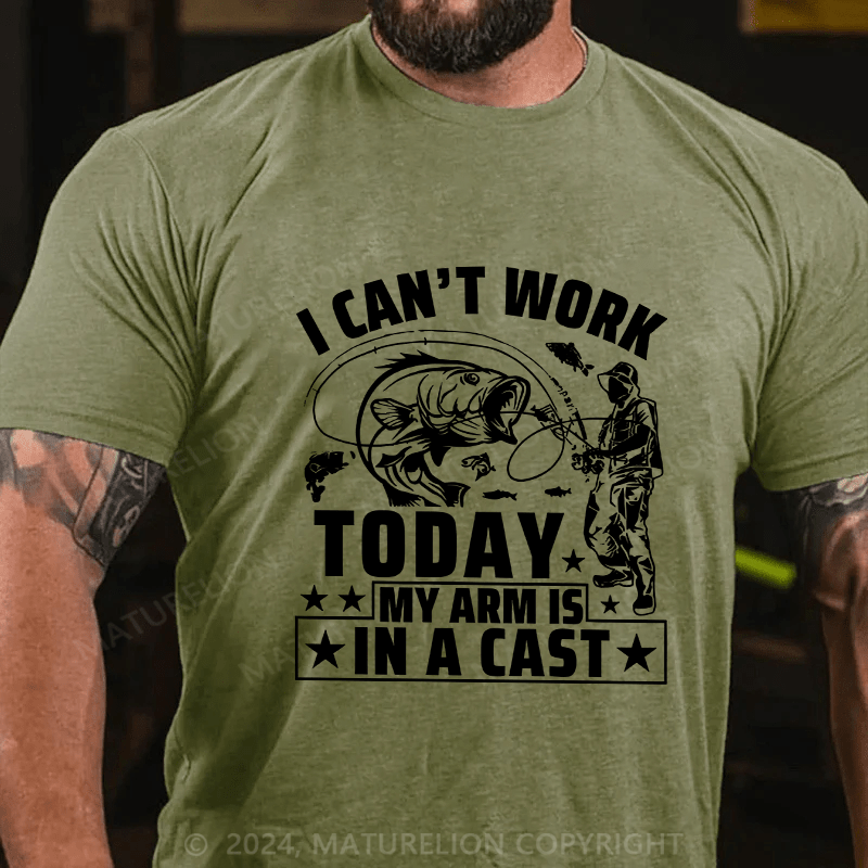Maturelion Men's T-Shirt I Can't Work Today Cotton T-Shirt