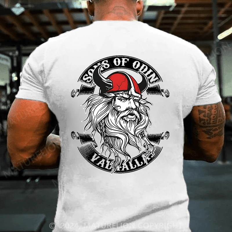 Maturelion Christmas T-Shirt Norse Mythology Face Viking Design Viking T-Shirt